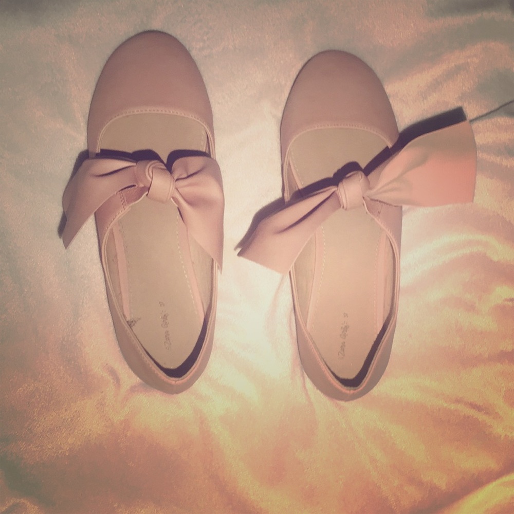 Pink Bow Zara Flats